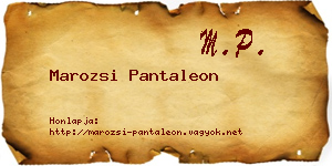 Marozsi Pantaleon névjegykártya